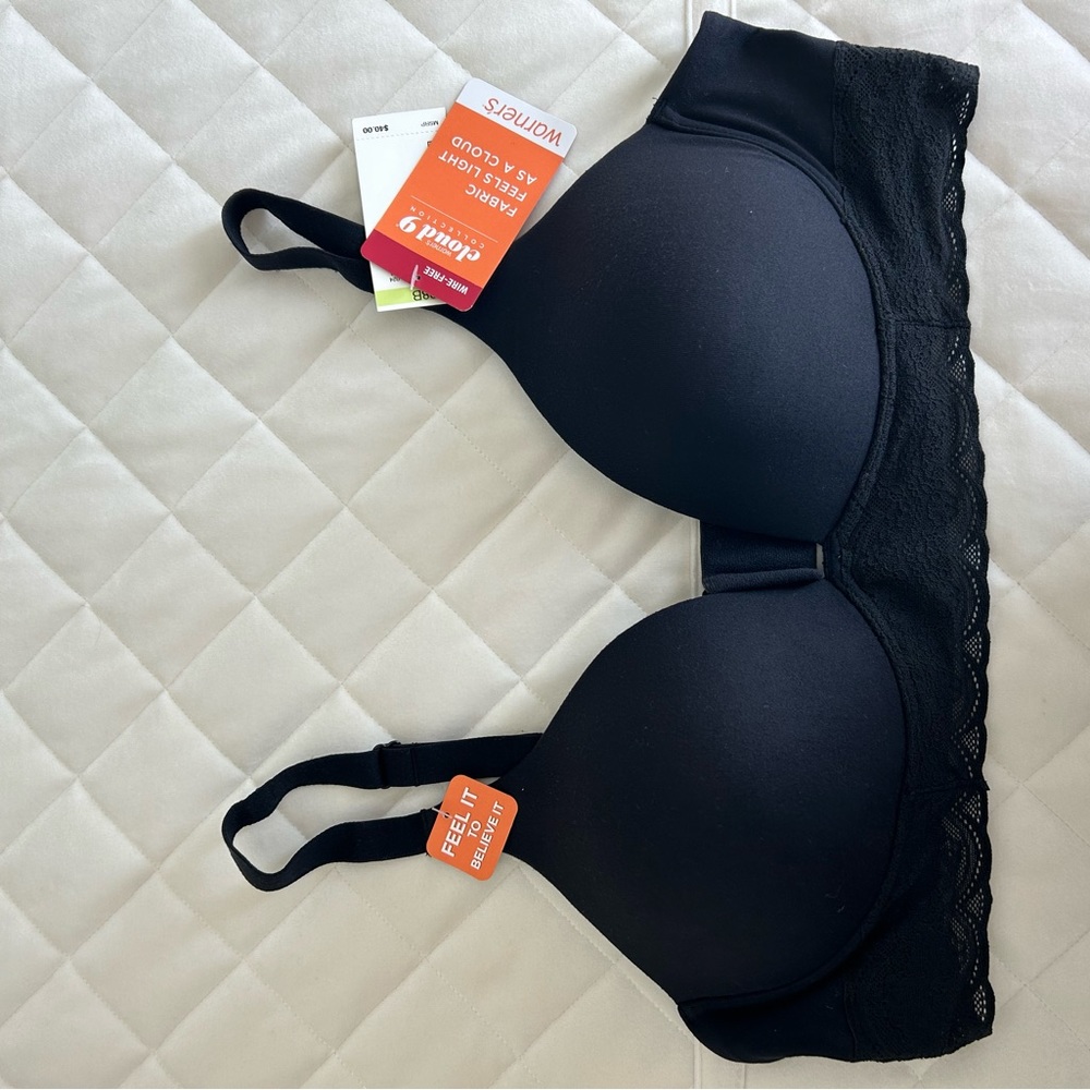 NWT Warner’s bra. Black. 38B. Wire free. From Cloud 9 collection - Picture 7 of 7